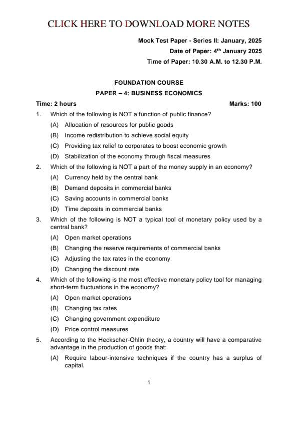 First page of Buissnes economic mtp series 2 jan 25