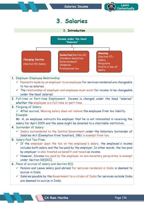 First page of Best ever presentation of Income from Salaries! Crystal clear clarity. https://youtube.com/@caramharsha?si=Mu2i-PK_JaOdqe56