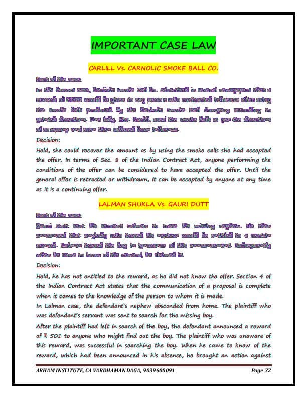 First page of paper 2 IMP case laws & sections