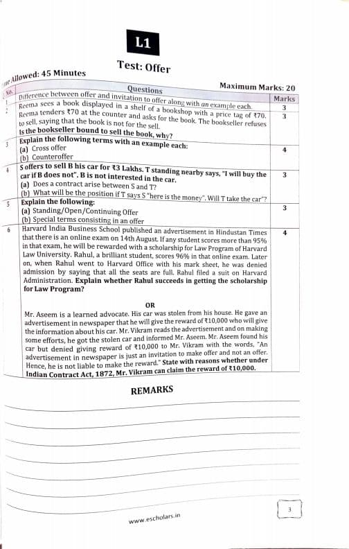 First page of BUSINESS LAW check your knowledge
