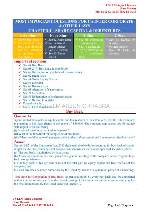 First page of Law question