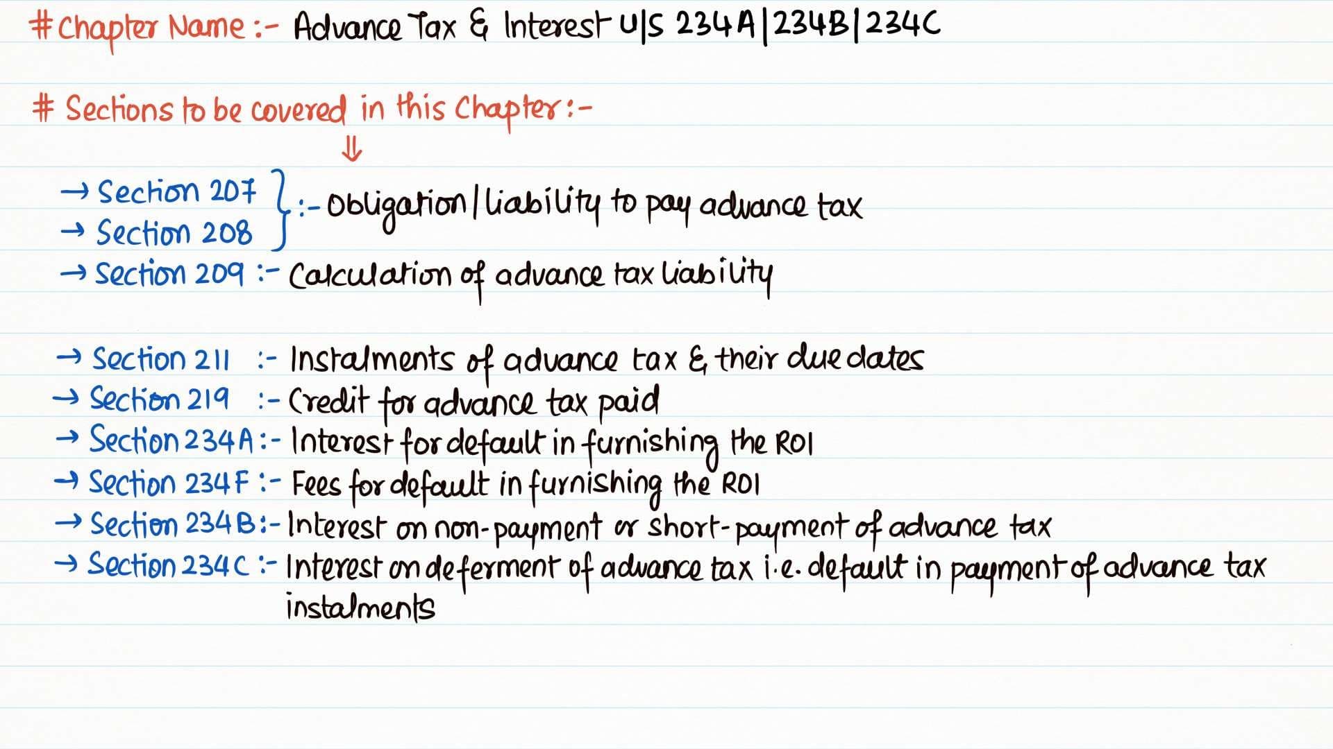 First page of Advance Tax Please Refer the Amendments, If any From May 2024