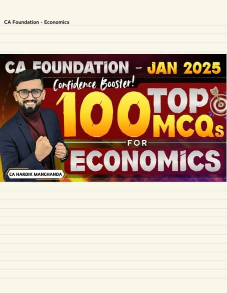 First page of Hardik manchanda important 100 mcq eco