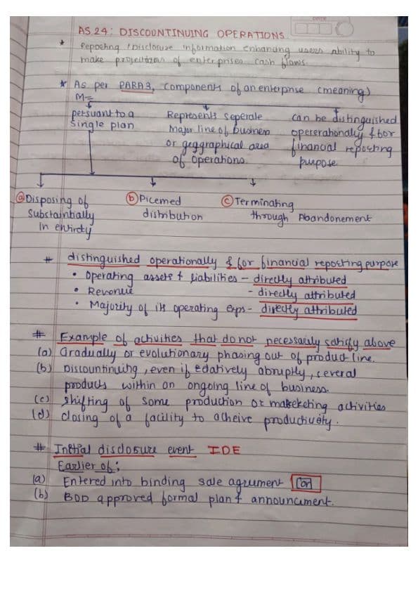 First page of Advanced accounting AS 24 theory May 25 onwards Follow for all the AS theories.....