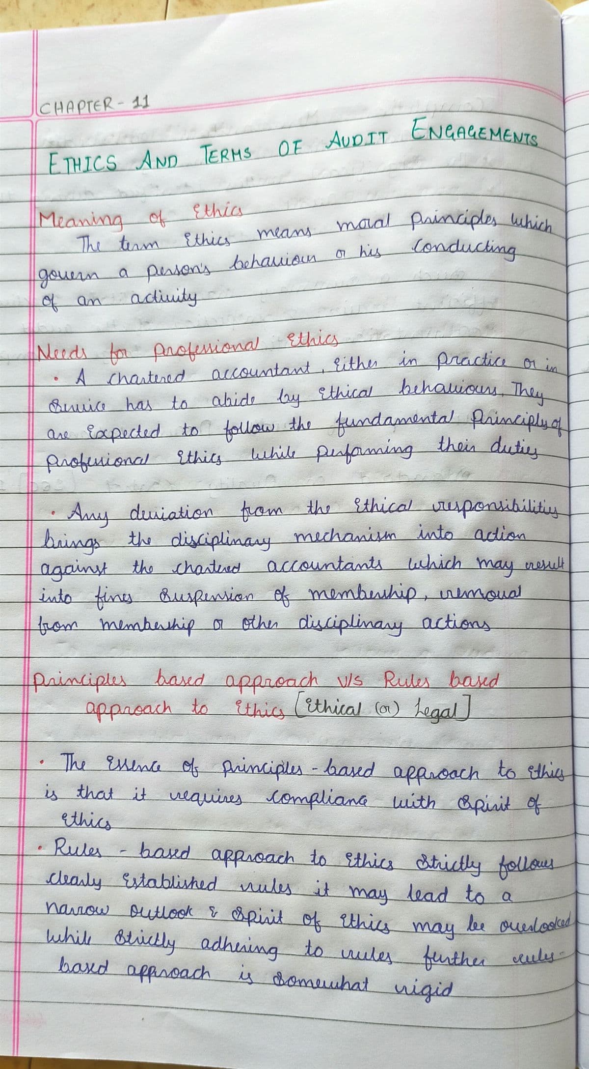 First page of Audit chapter 11 notes