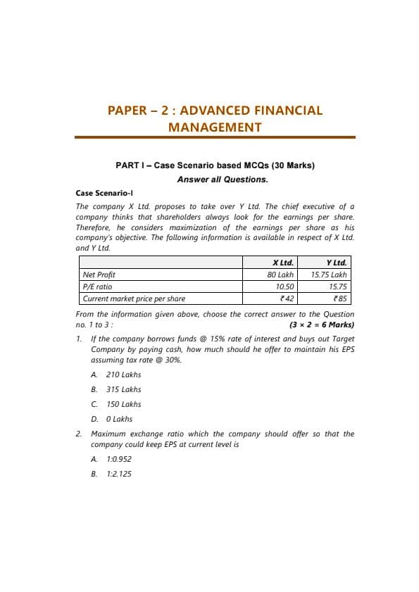 First page of Nov 24 Suggested Answers By ICAI