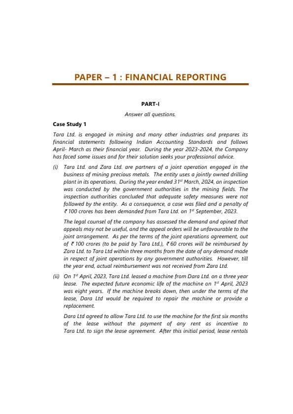 First page of Nov 24 Suggested Answers By ICAI
