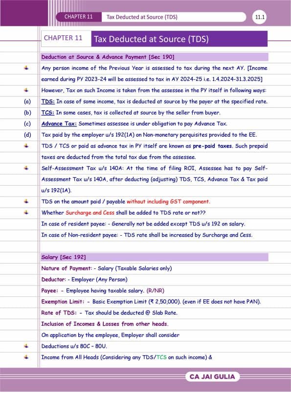 First page of TDS & TCS BY Jay Gulia Sir !!!