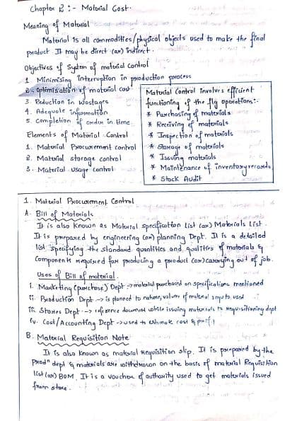 First page of CA Inter Cost and Management Accounting Chapter 2