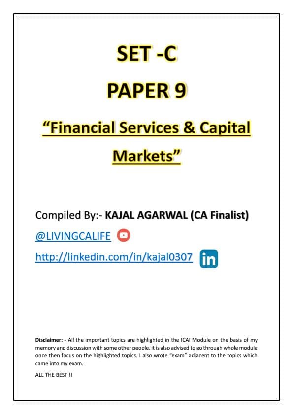 First page of Set C Important Topics and MCQs Compiler