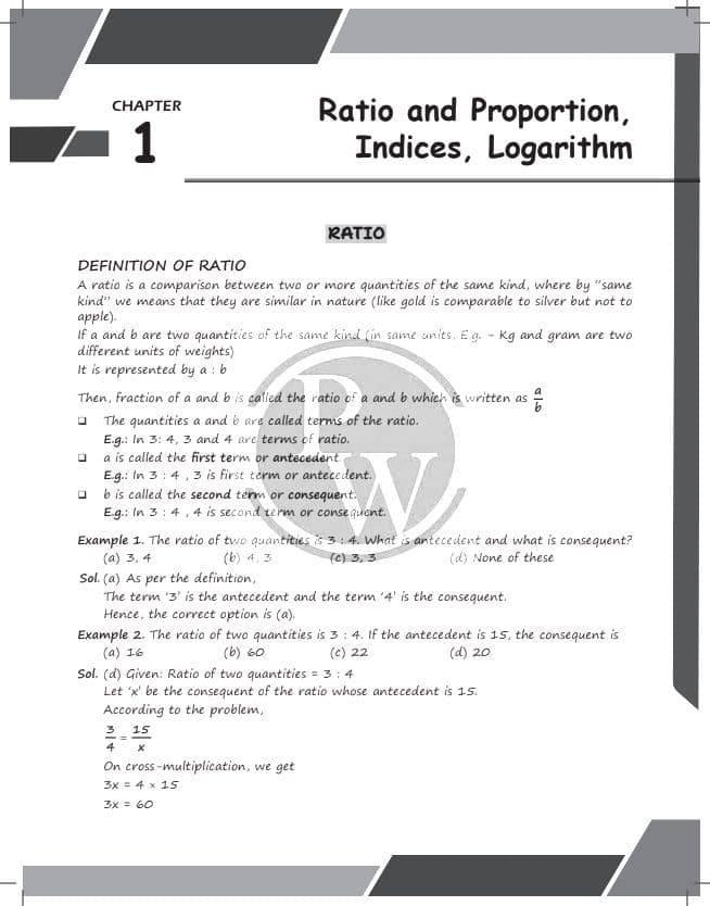 First page of Ca foundation Quantitative aptitude chapter 1.