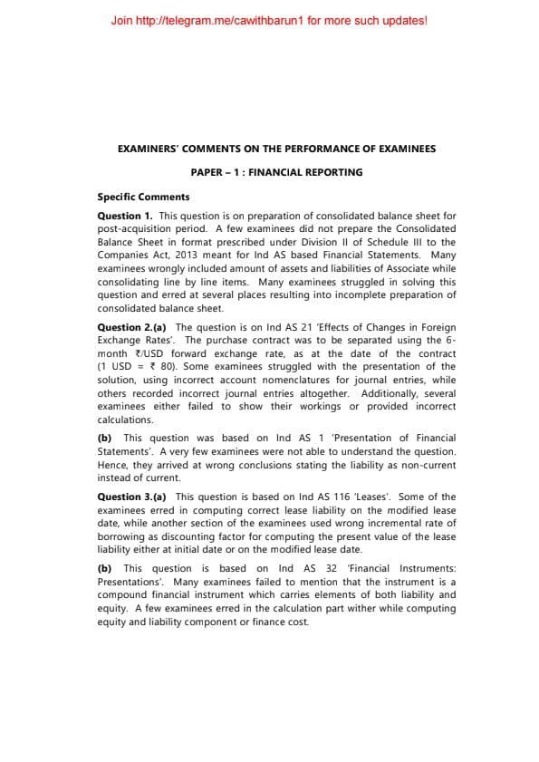 First page of May 24 Group 1 Examiner's Comment