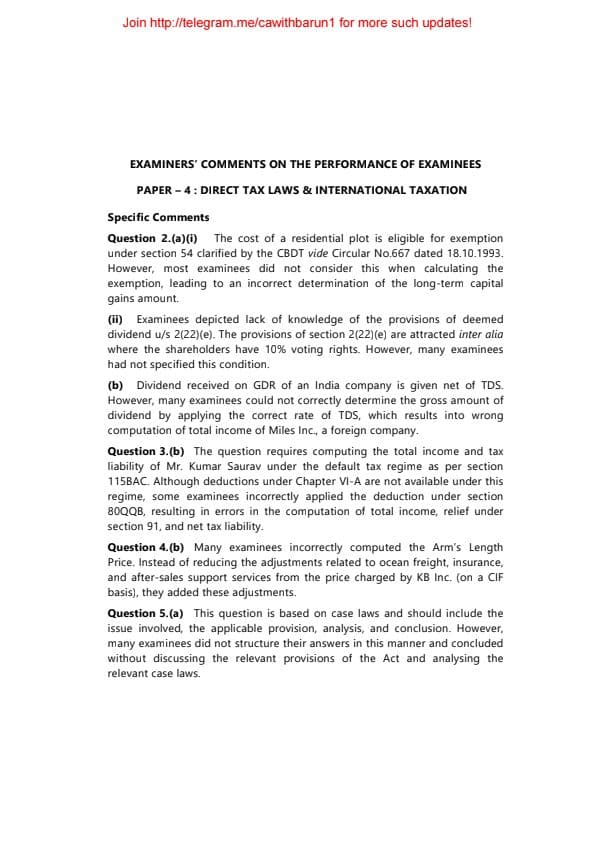 First page of May 24 Group 2 Examiner's Comment