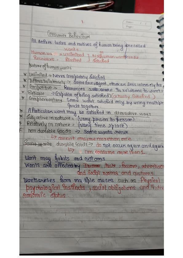 First page of Consumer behaviour.... Ch 1 unit 4 .... Detailed Cover all important points