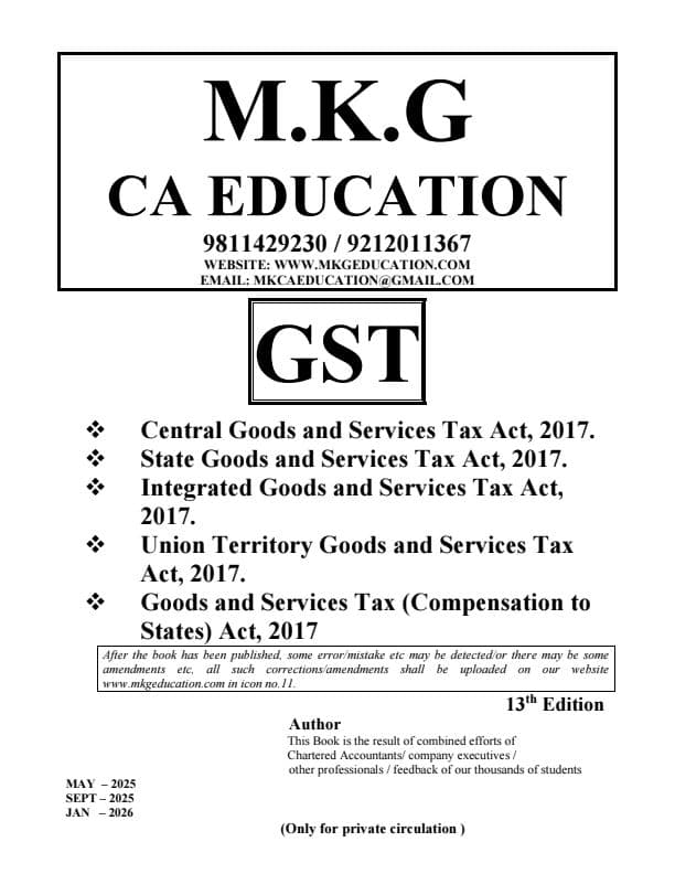 First page of M K Gupta Sir's GST Practice Question