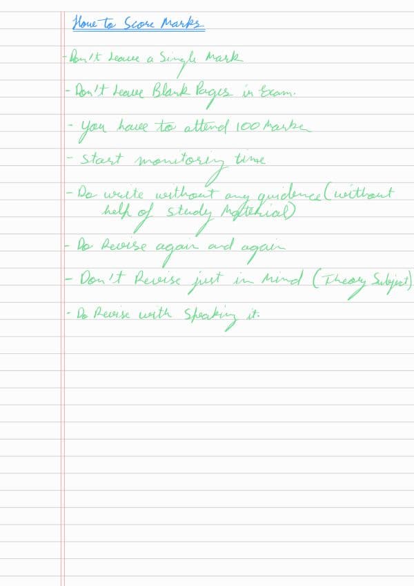First page of Important tips to score marks