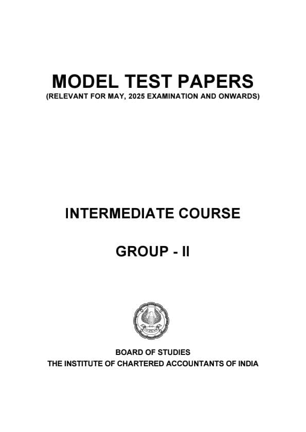 First page of Model test papers G2 questions
