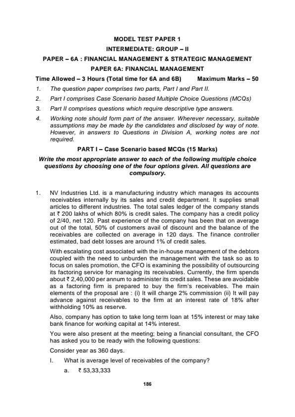 First page of FM SM Model test papers