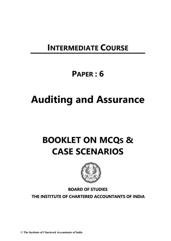 First page of Audit mcqs. Icai bos