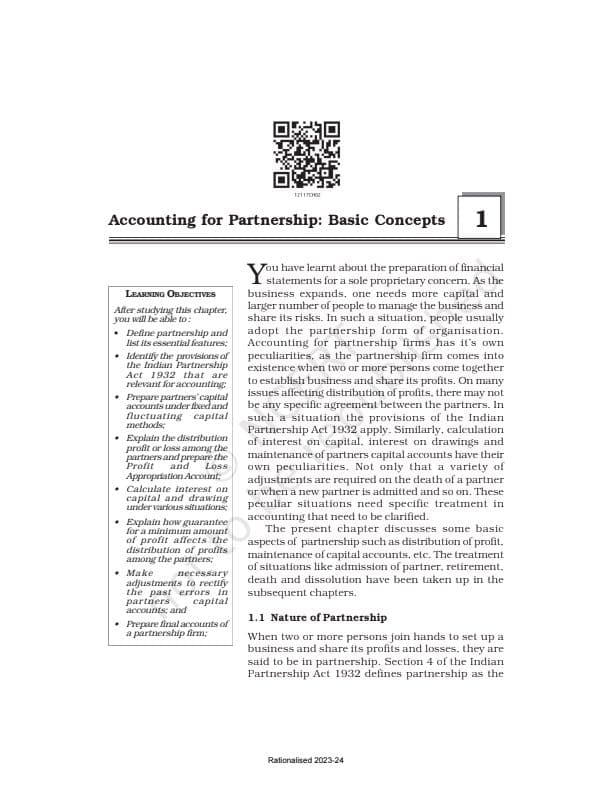First page of Partnership Basic concept