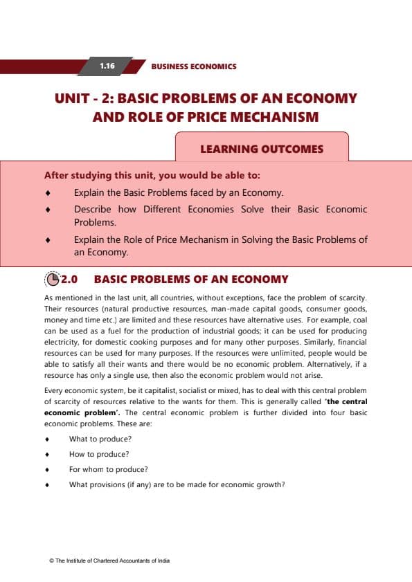 First page of Economic book note