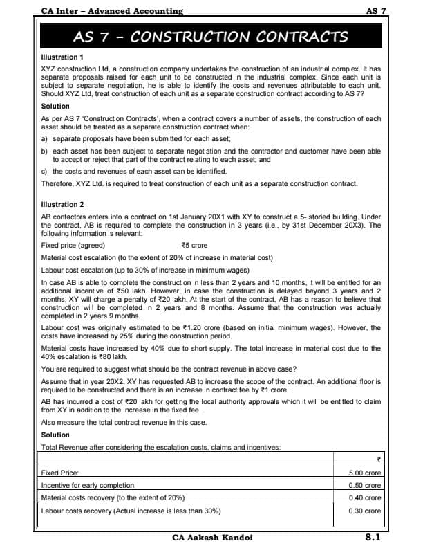 First page of AS 7 DETAILED NOTES