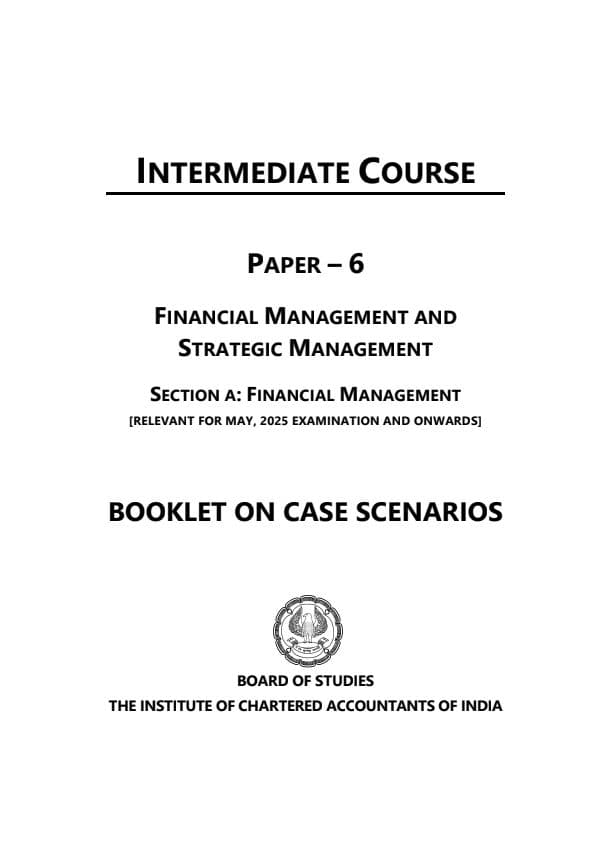 First page of CA intermediate Case study notes FM