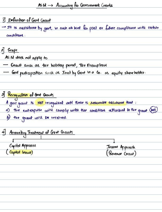 First page of AS 12 DETAILED NOTES