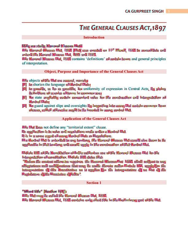 First page of General Clauses Act, 1897 by Gurpreet Sir