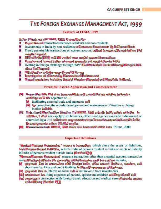First page of FEMA, 1999 by Gurpreet Sir