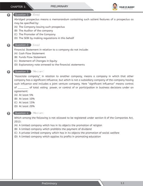 First page of Law MCQ CA Shubham Singhal