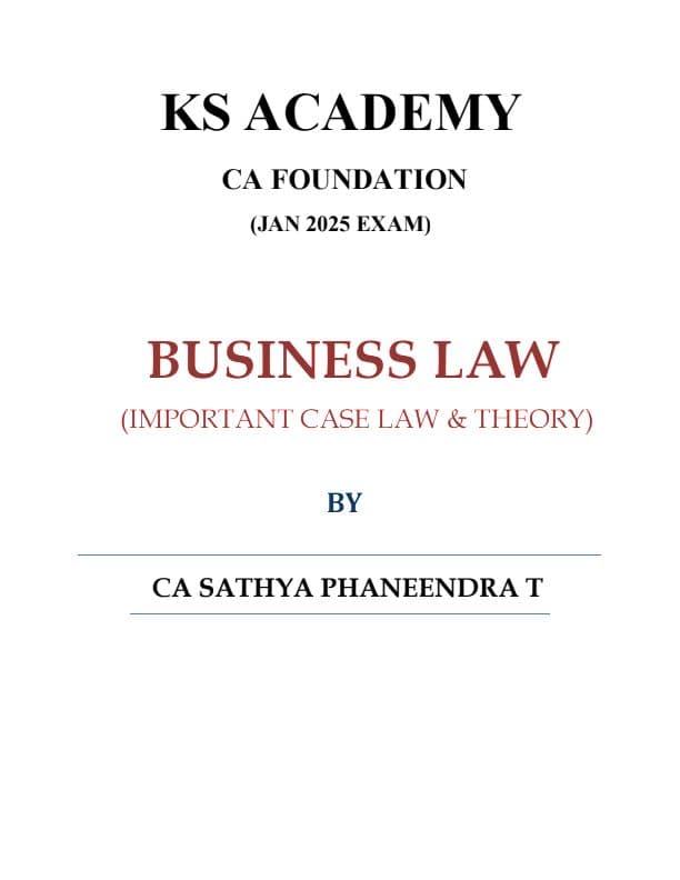 First page of Ca foundation business laws imp case laws and theory