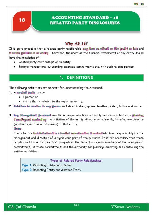 First page of As 18