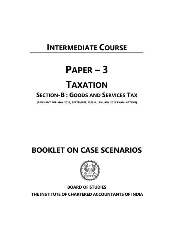 First page of GST Case scenario Booklet of ICAI for May 25