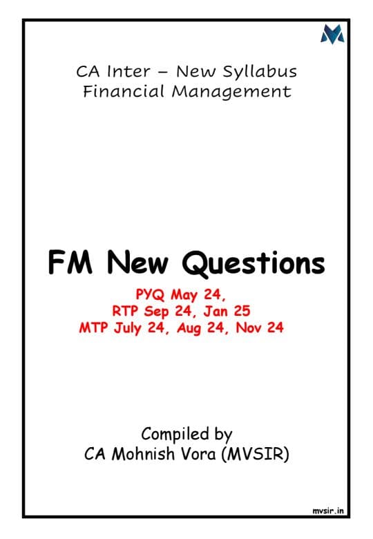 First page of FM New Question Bank By MV Sir