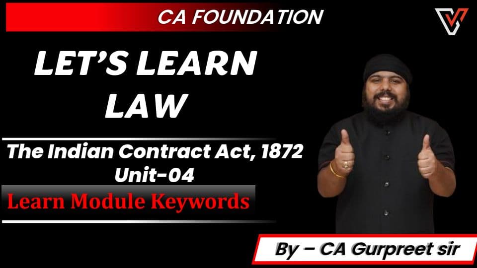 First page of Module keywords of Indian contract act
