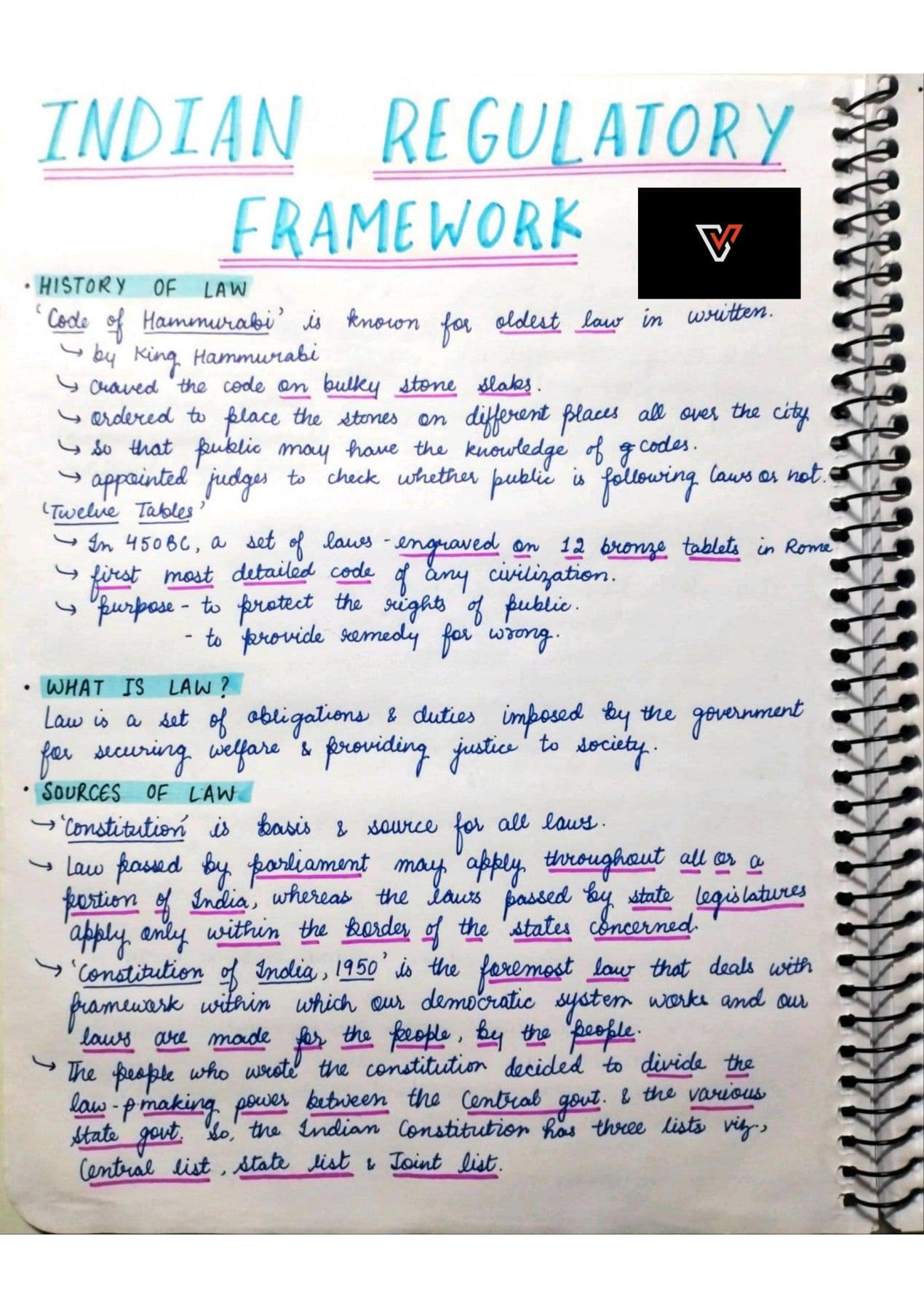 First page of Hand written in detailed
