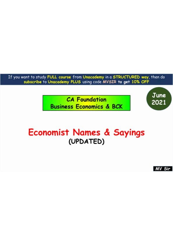 First page of C a foundation economics who said to whom .