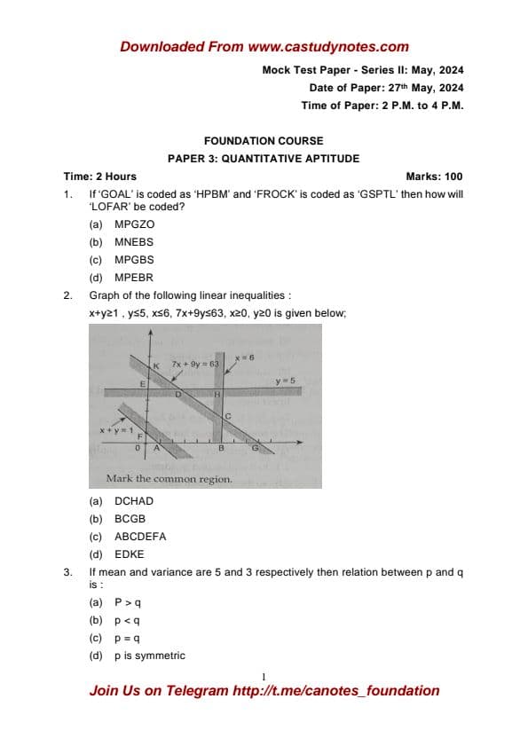 First page of Maths mtp and suggested answers