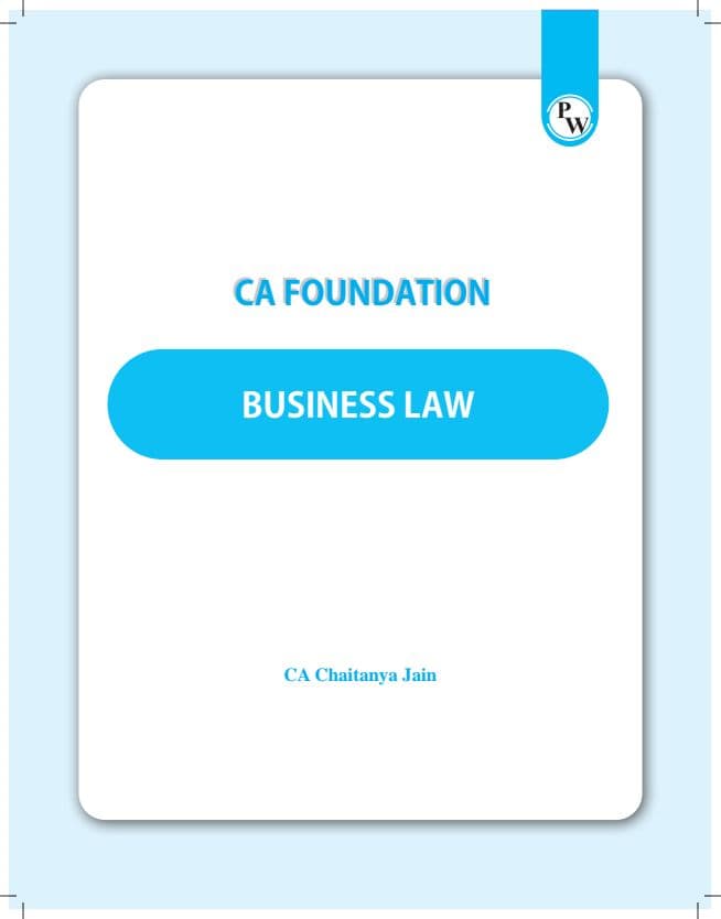 First page of Ca foundation business law by CA chaitanya jain