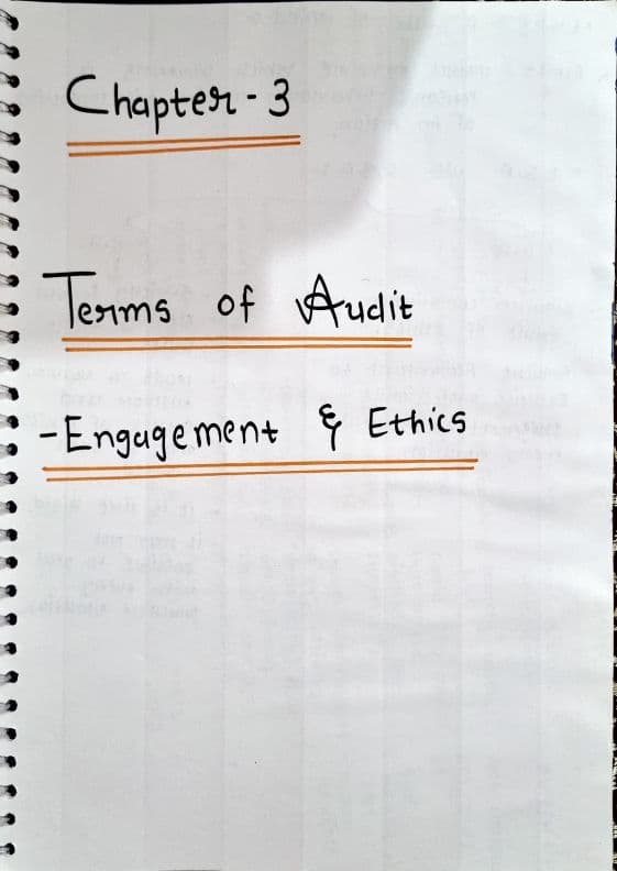 First page of Audit handwritten notes Chapter 11(ethics,SA210,SA220)