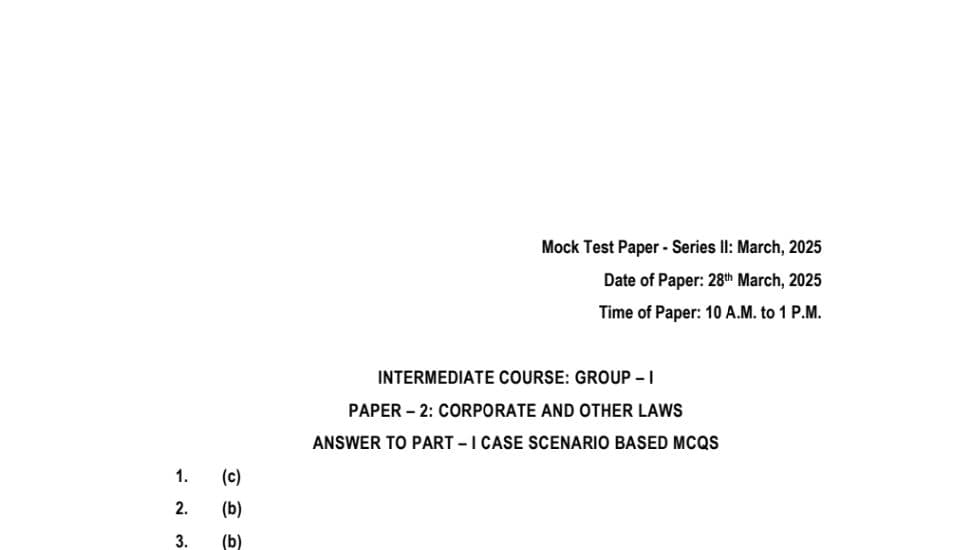 First page of Ca inter law MTP 2 solution