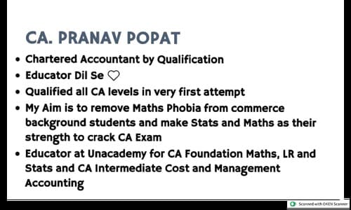 First page of Quantitative aptitude all formulas Ca pranav popat sir