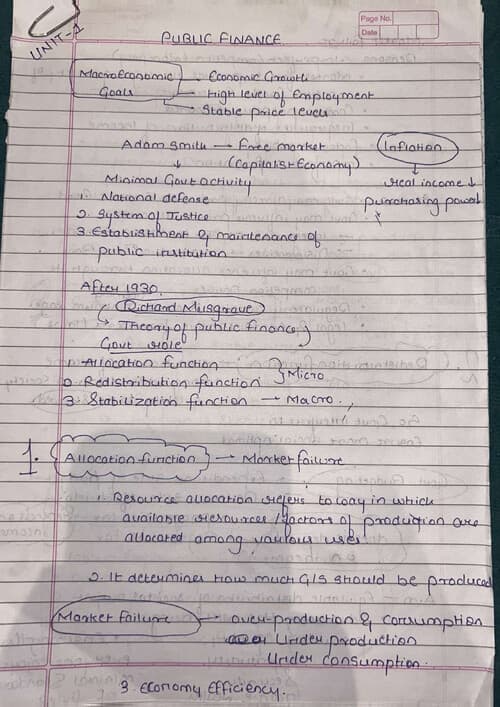 First page of Public finance last minute revision