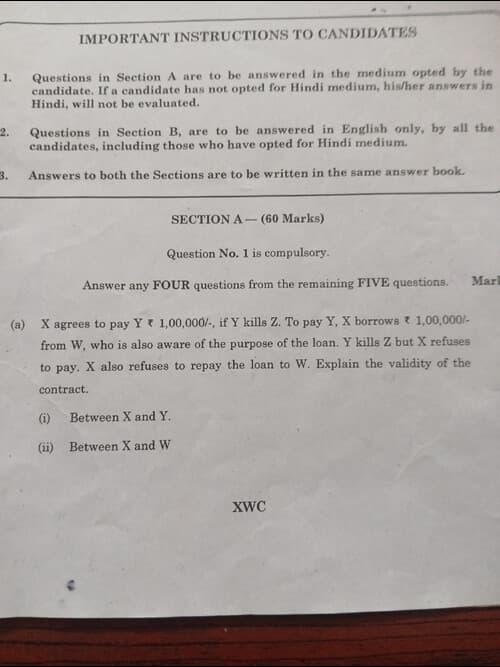 First page of Business Laws past year paper Dec 2024 attempt