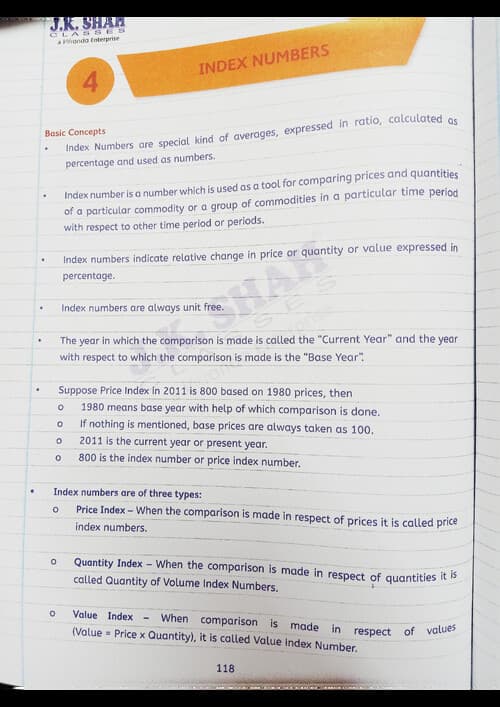First page of QA index number notes