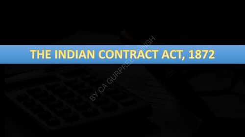 First page of Indian contact act summary notes by CA gurpreet sir