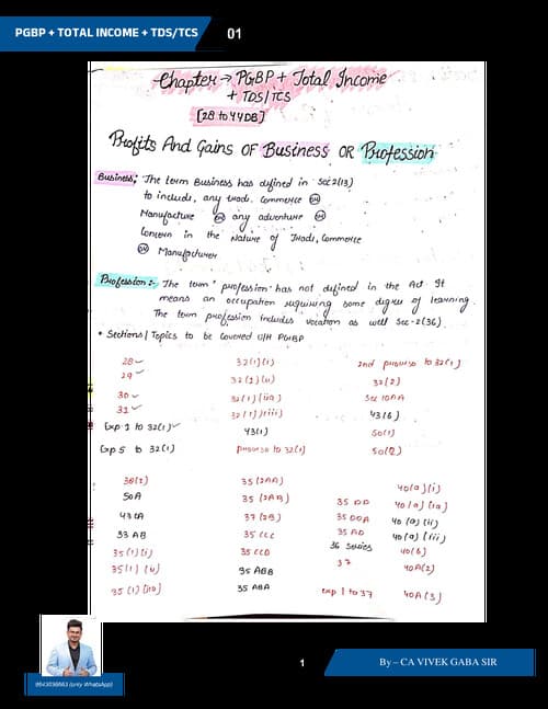 First page of Vivek gana sir notes pgbp