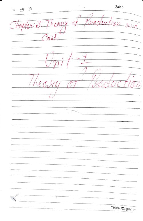 First page of Theory of product and cost unti 1
