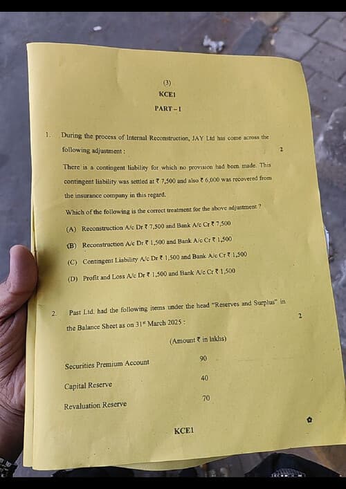 First page of Full ca inter accounts paper